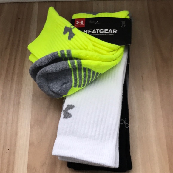 NWT UA Under Armour HeatGear 3-pack Crew Socks M - Picture 5 of 8
